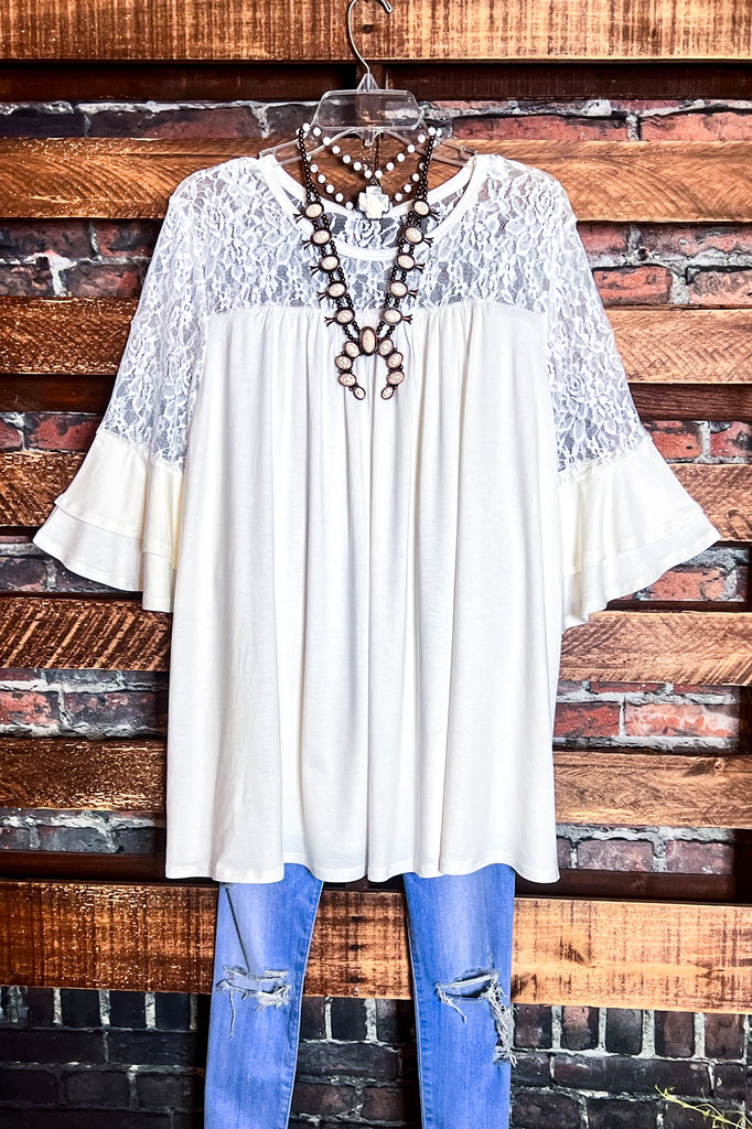 UNFORGETTABLE BEAUTY LACE TUNIC IN WHITE