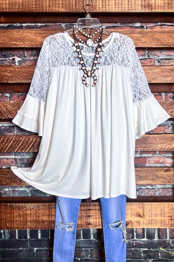 UNFORGETTABLE BEAUTY WHITE LACE TUNIC