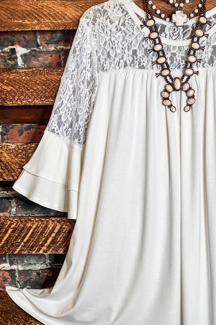 UNFORGETTABLE BEAUTY WHITE LACE TUNIC