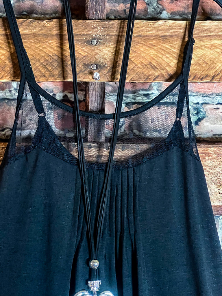 FOREVER IN MY HEART LACE SLIP EXTENDER DRESS IN BLACK