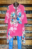 Floral Tunic 3X 4X 5X in Berry & Multi-Color --------- Sale