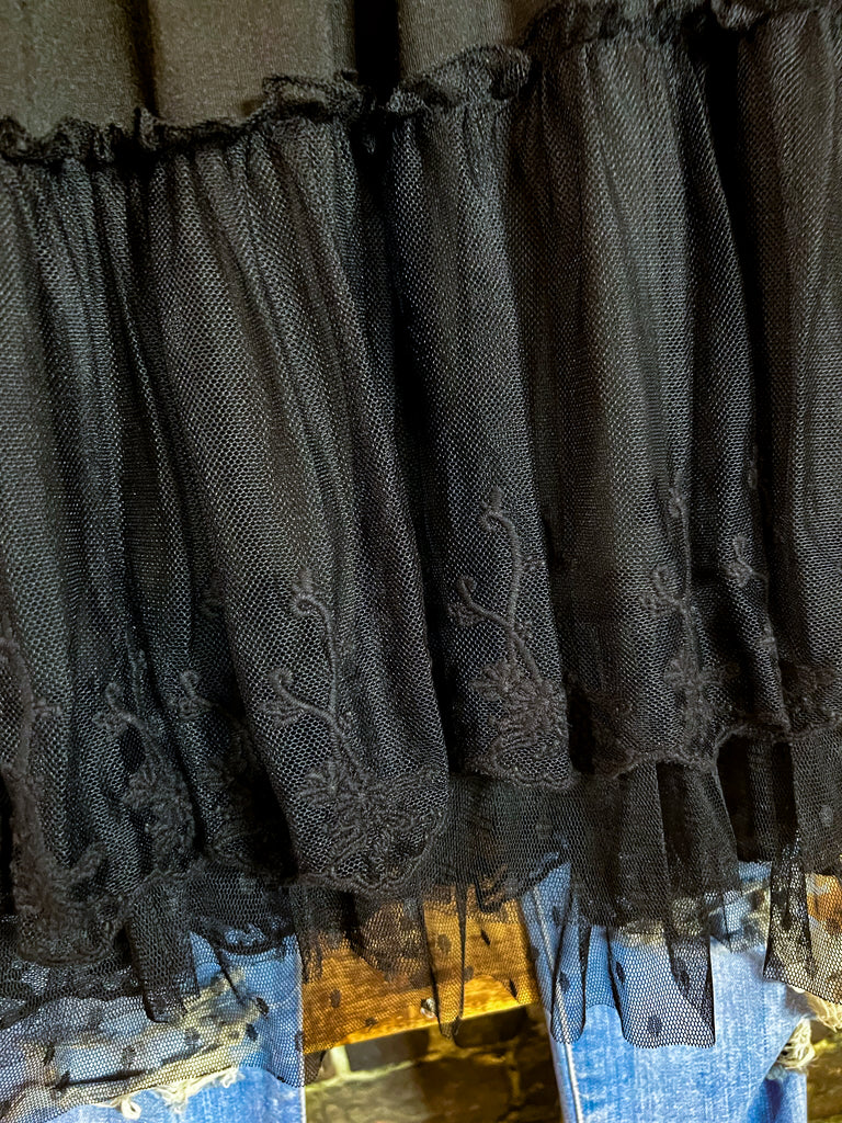 FOREVER IN MY HEART LACE SLIP EXTENDER DRESS IN BLACK