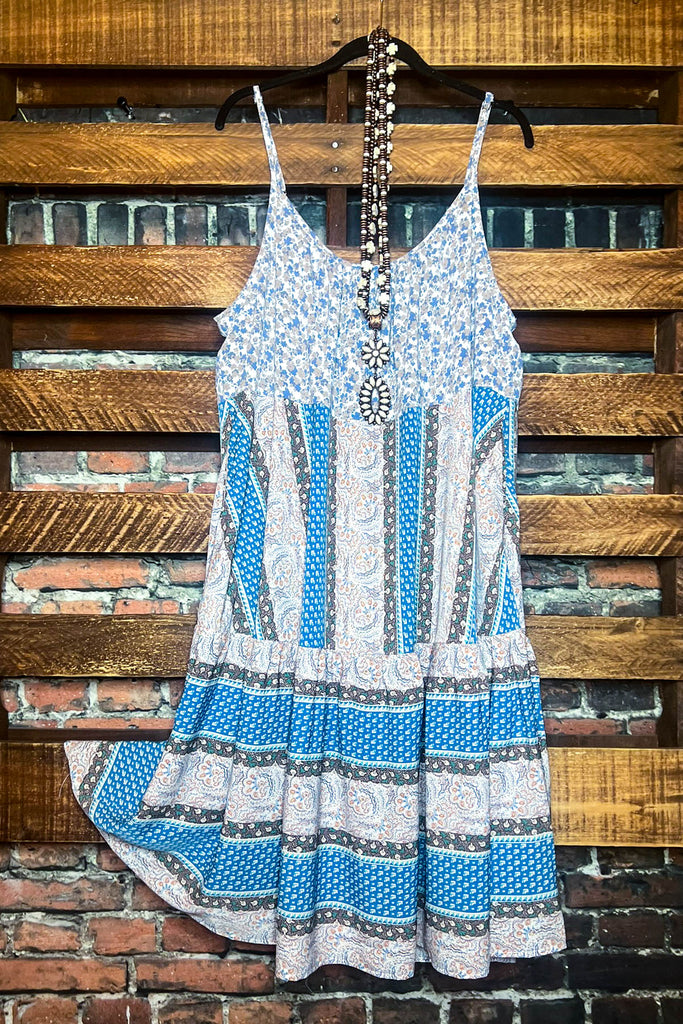 Good Days Ahead Blue & Multi-Color Midi Dress-----------SALE