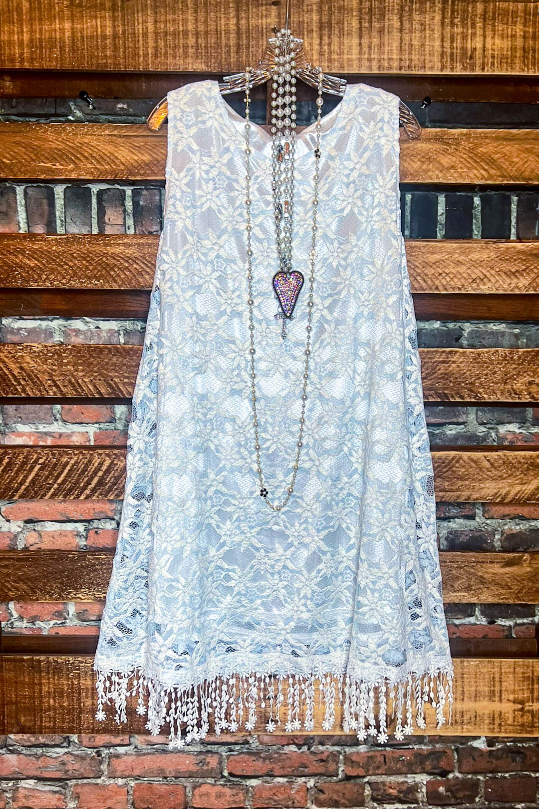 SMALL SZ --- Lace Dress in Light Blue & White --------- Sale