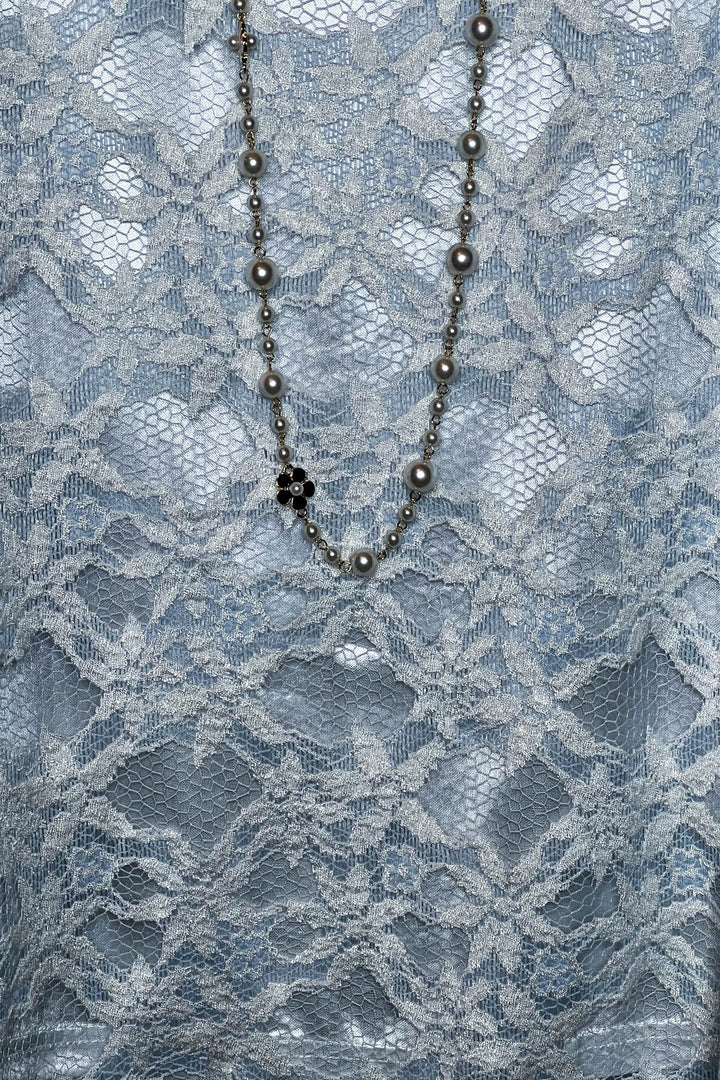 SMALL SZ --- Lace Dress in Light Blue & White --------- Sale