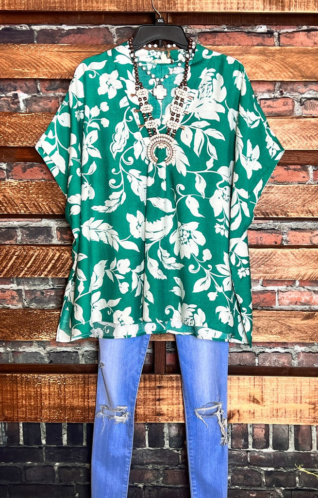 BLOUSE IN GREEN & WHITE------------SALE