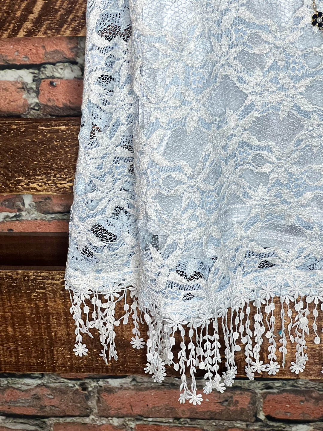 SMALL SZ --- Lace Dress in Light Blue & White --------- Sale