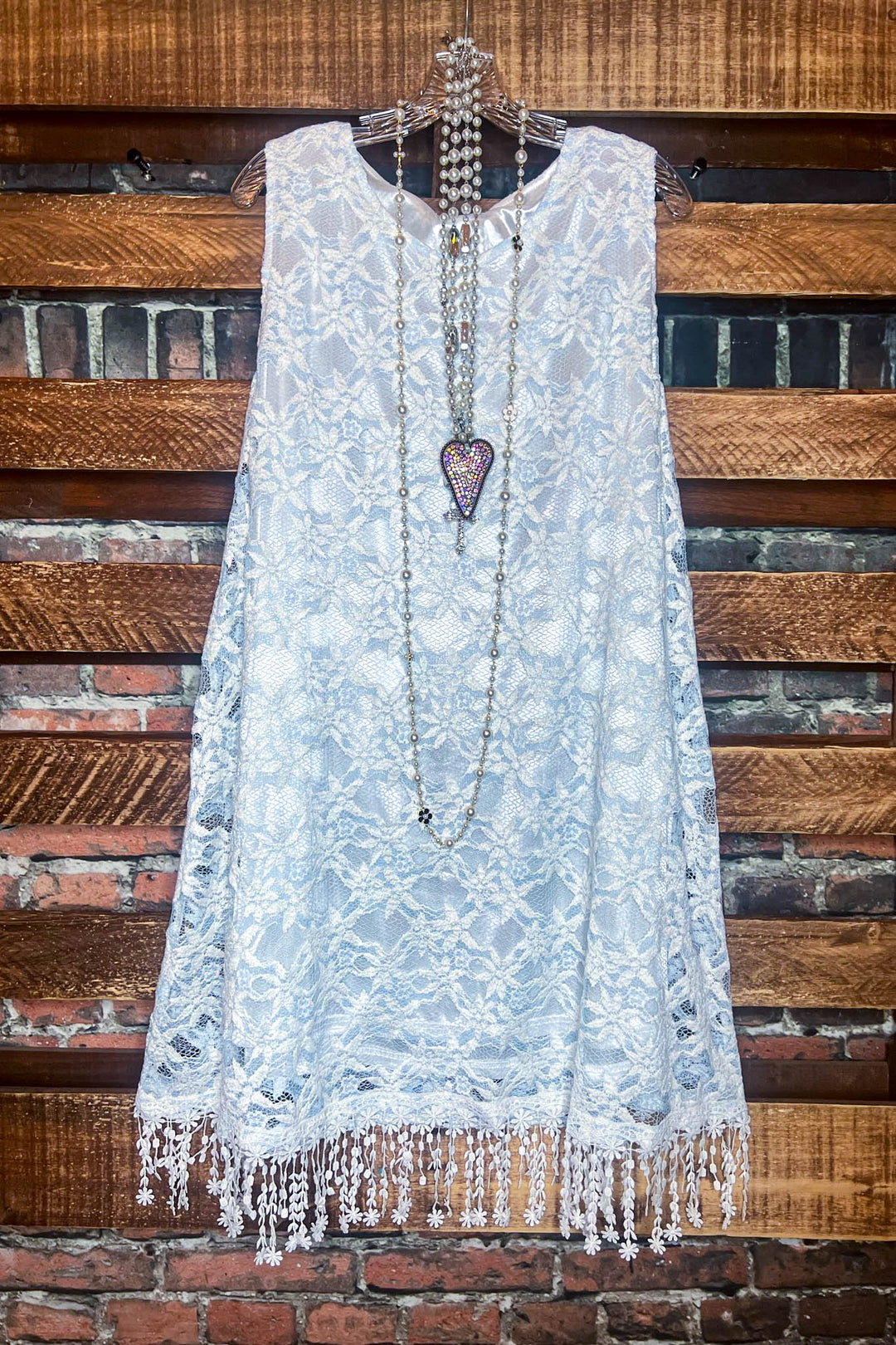 SMALL SZ --- Lace Dress in Light Blue & White --------- Sale