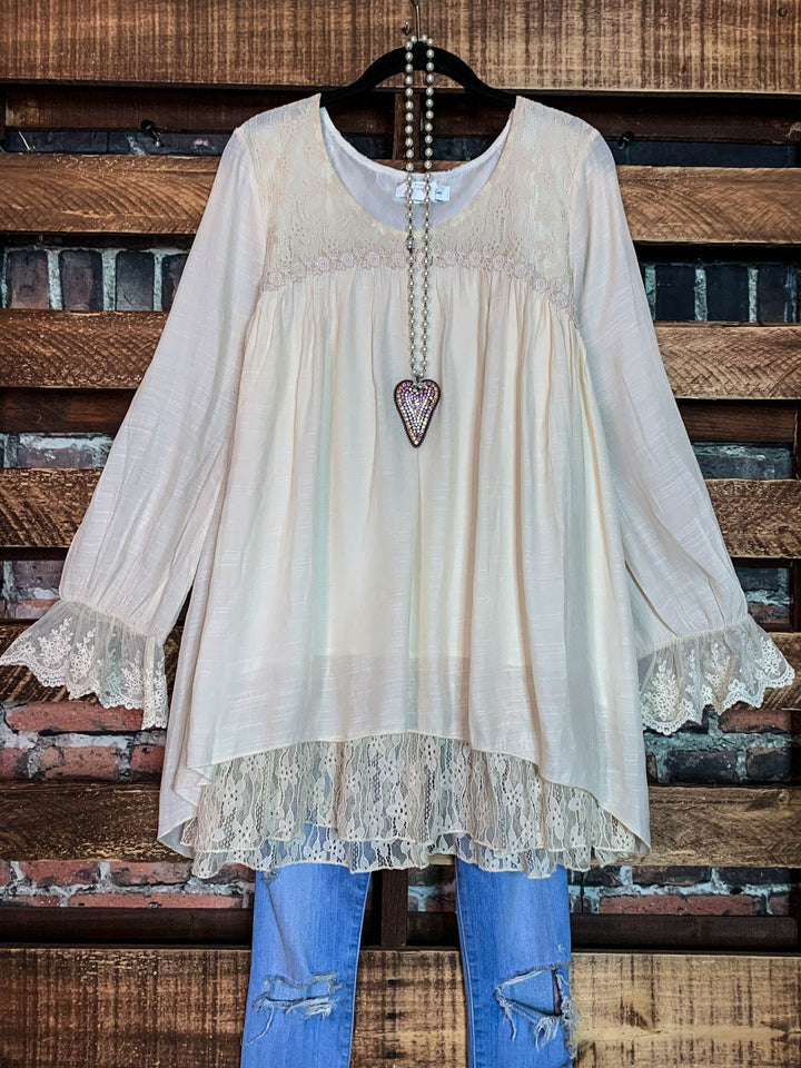 CITY OF LOVE BEIGE EMBELLISHED TUNIC