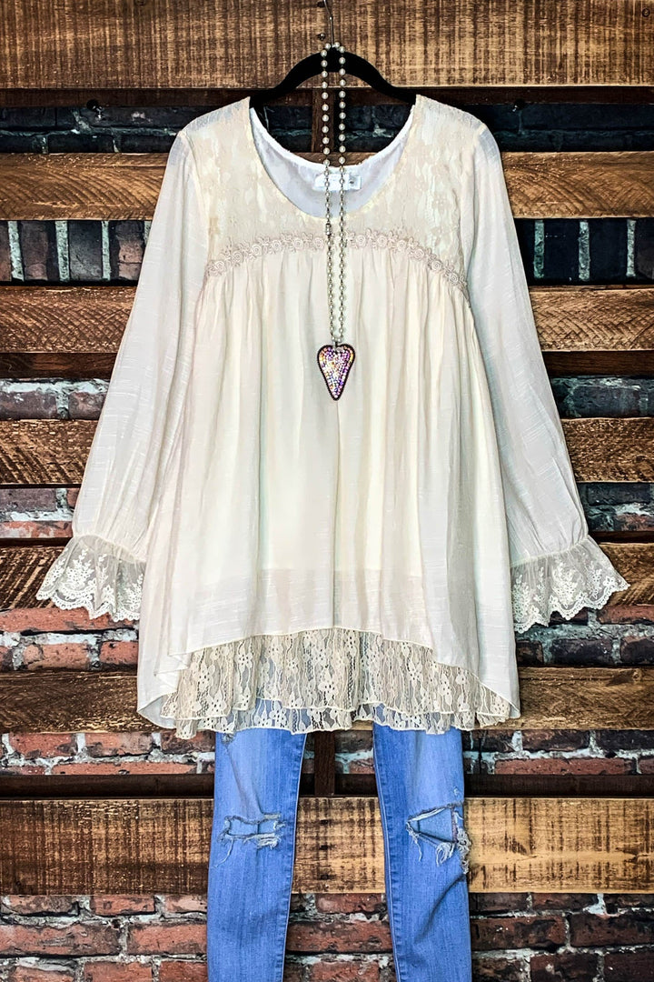 CITY OF LOVE BEIGE EMBELLISHED TUNIC