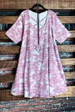 Plus Size 1X-3X Camo Pink Oversized Dress-------Sale