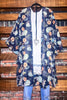 PRETTY IN PARADISE CHIFFON CARDIGAN IN NAVY & MULTI-COLOR---------SALE