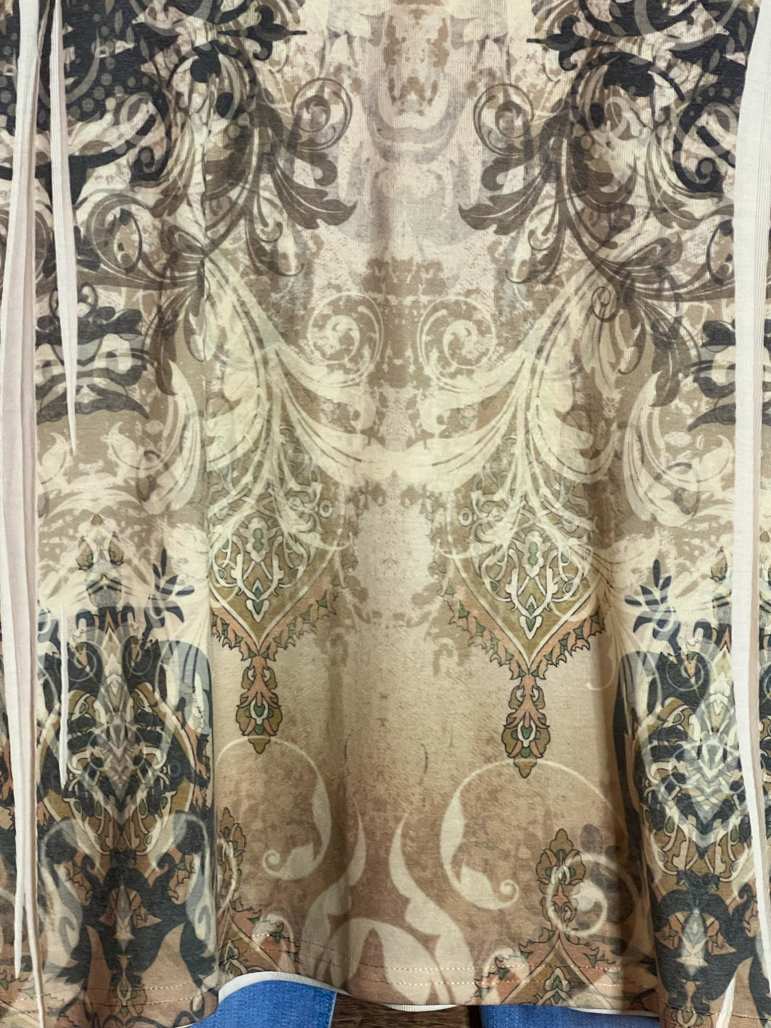 Lost In Your Beauty Lace Top in Taupe & Multi-color-----Sale