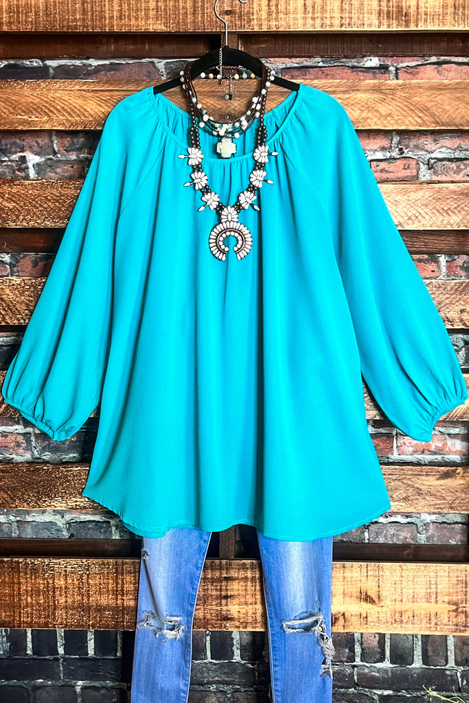 A PERFECT DAY BLUE JADE BLOUSE