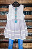 100 % COTTON BABYDOLL TOP IN NATURAL & VIOLET------SALE