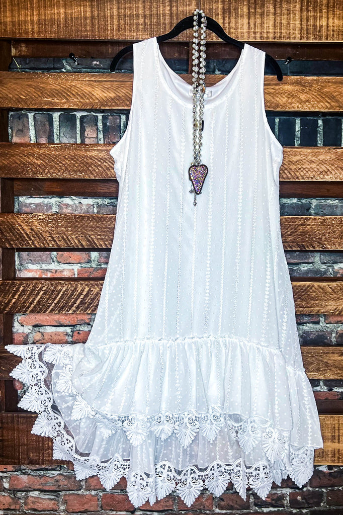 WHITE LACE MIDI DRESS------------------SALE