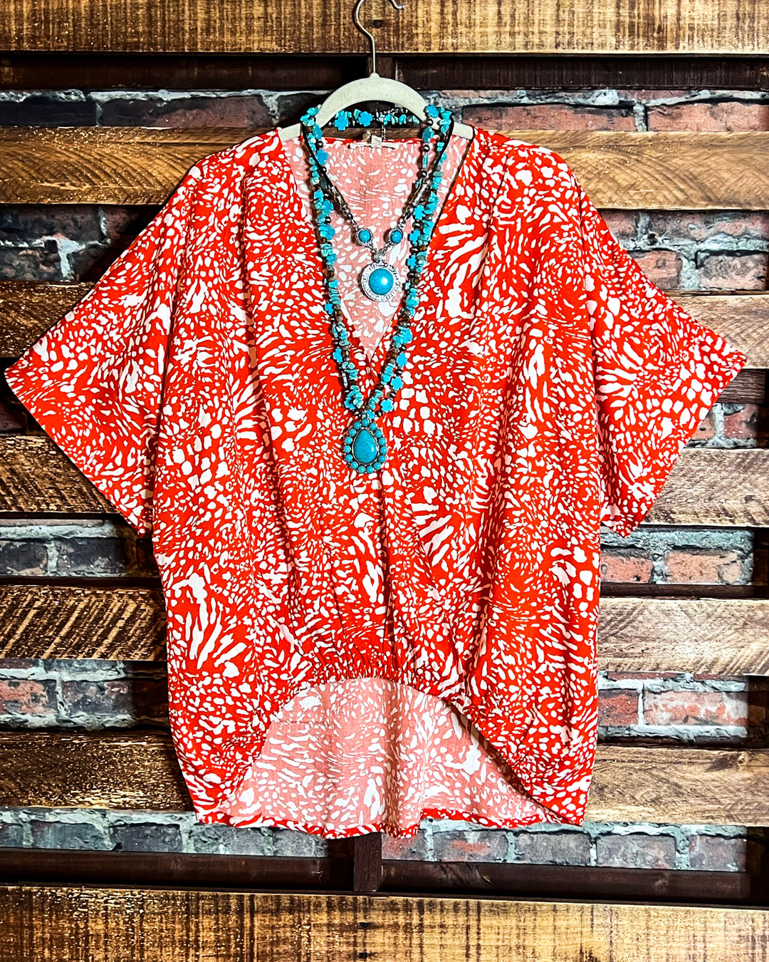 18-20 SIZE- LEOPARD PRINT TOP IN ORANGE --------- SALE