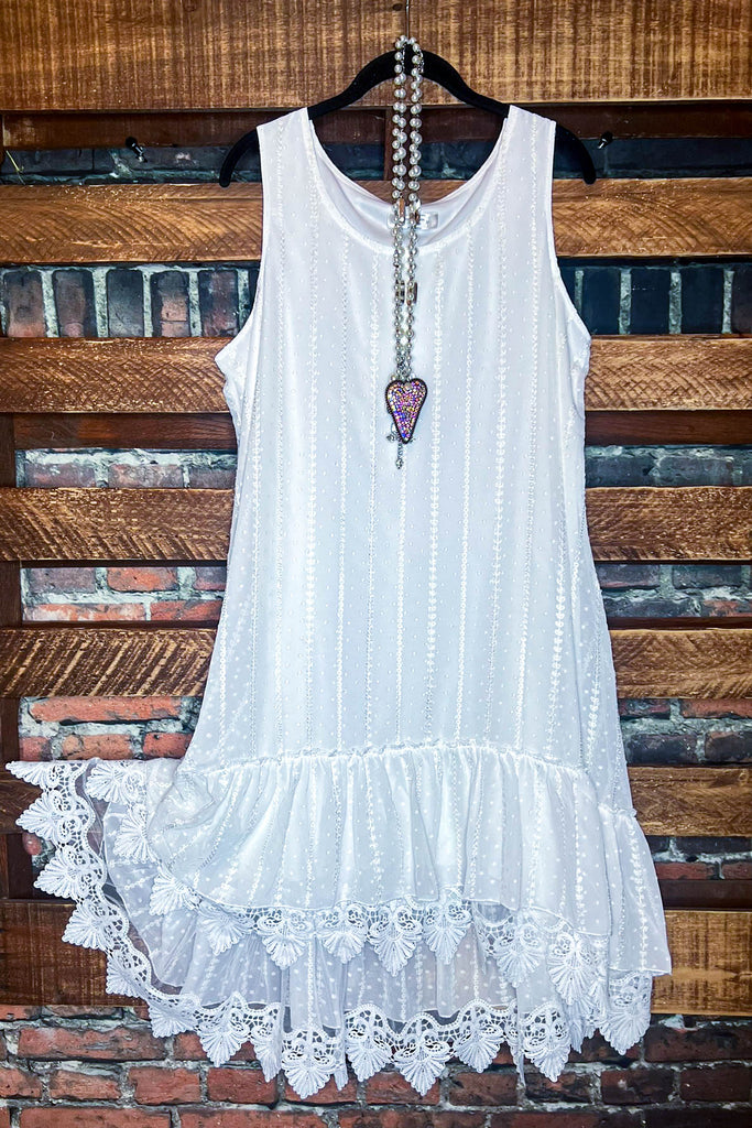 WHITE LACE MIDI DRESS------------------SALE