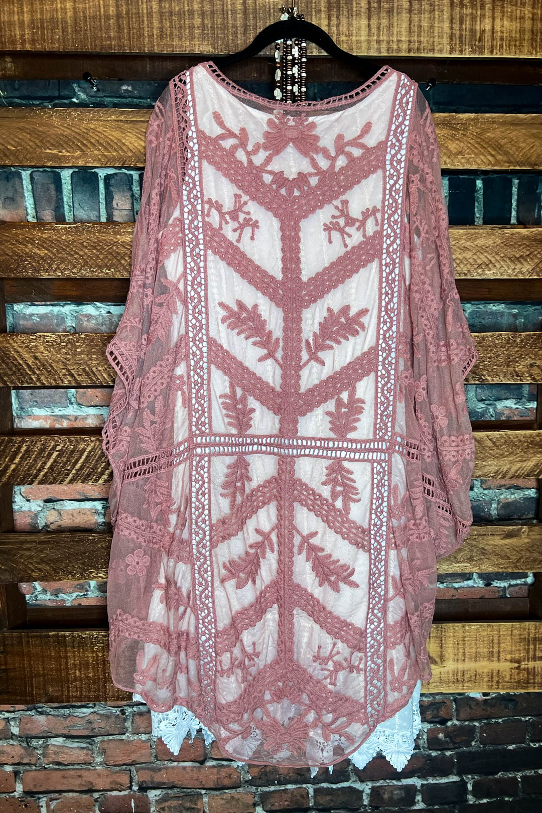 YOU'RE MY DREAM VINTAGE ROSE LACE DUSTER KIMONO