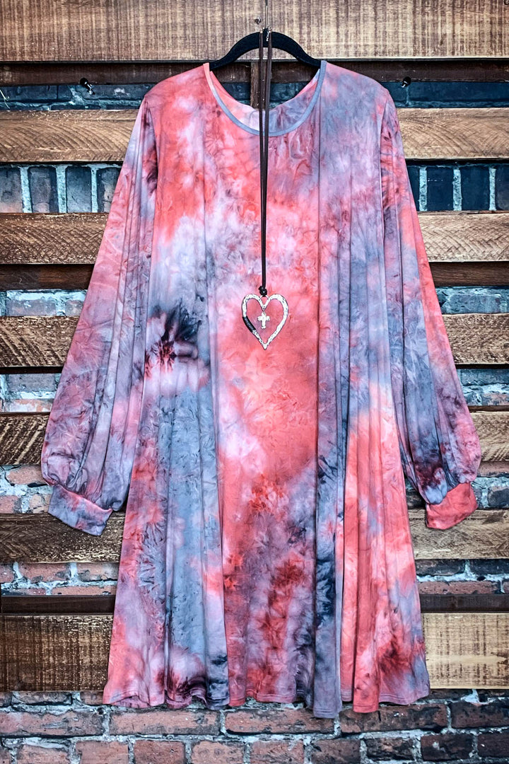 ENJOYING EVERYDAY TIE DYE DRESS 3X 4X 5X IN MULTI-COLOR