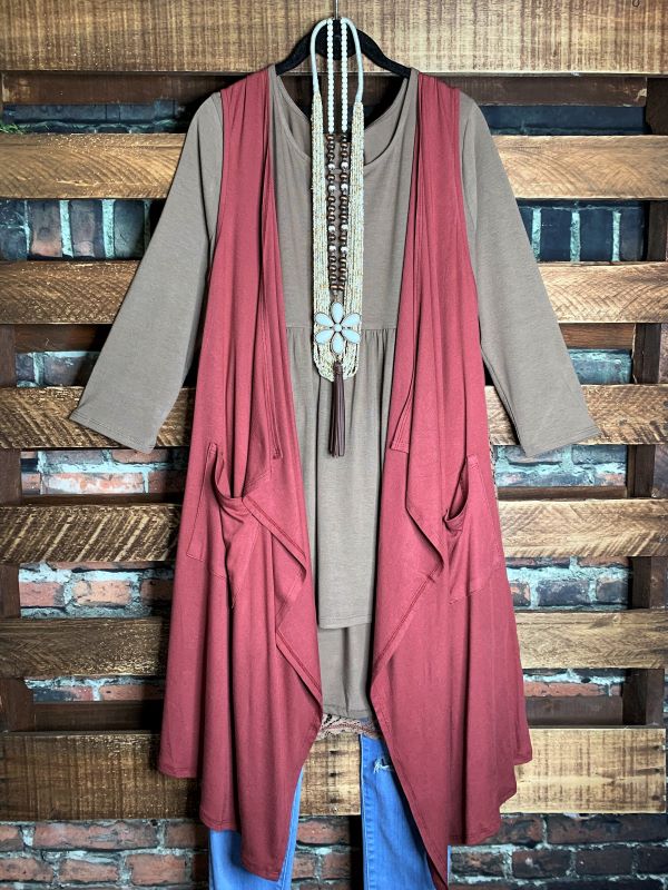 LACE VEST IN MARSALA-----------SALE