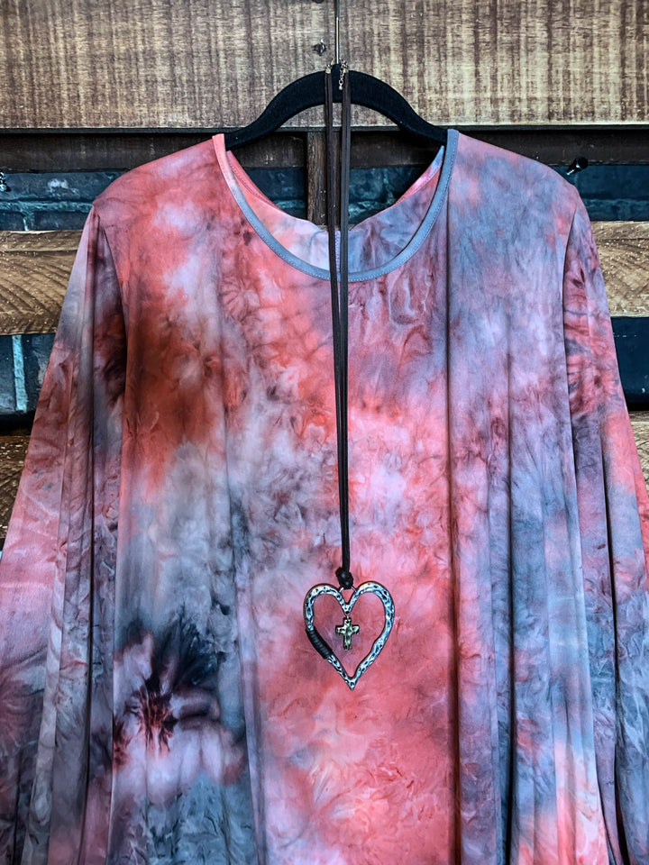 ENJOYING EVERYDAY TIE DYE DRESS 3X 4X 5X IN MULTI-COLOR
