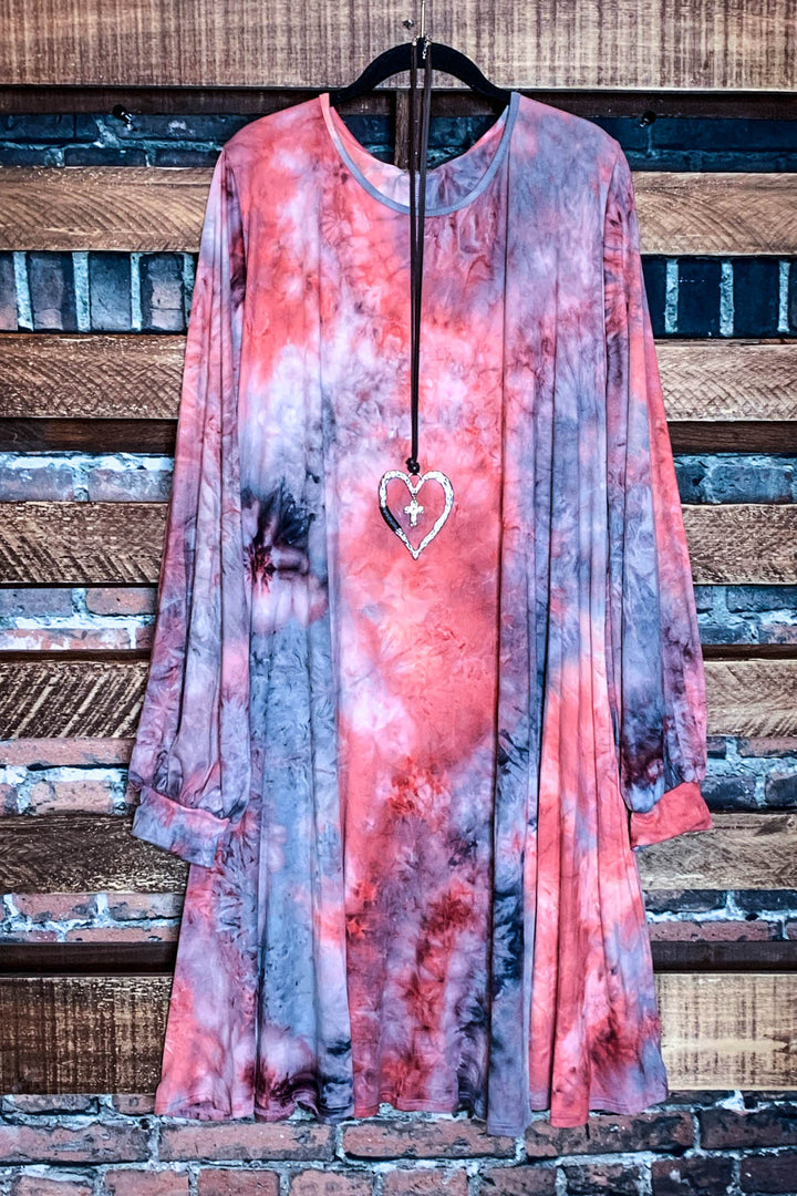 ENJOYING EVERYDAY TIE DYE DRESS 3X 4X 5X IN MULTI-COLOR