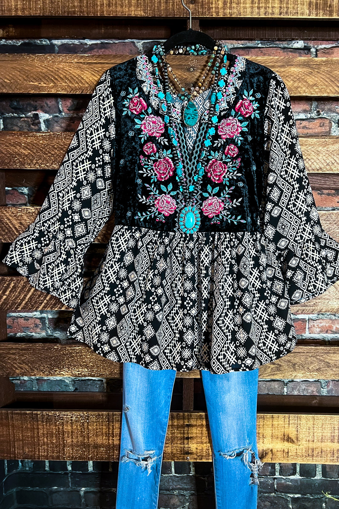 Velvet Embroidered top---------Sale