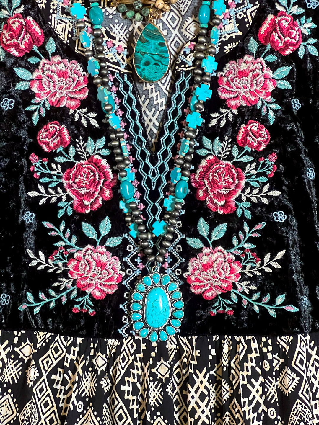 Velvet Embroidered top---------Sale