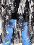 The Sweetest Star Vintage Lace Midi Vest Duster Beige & Black