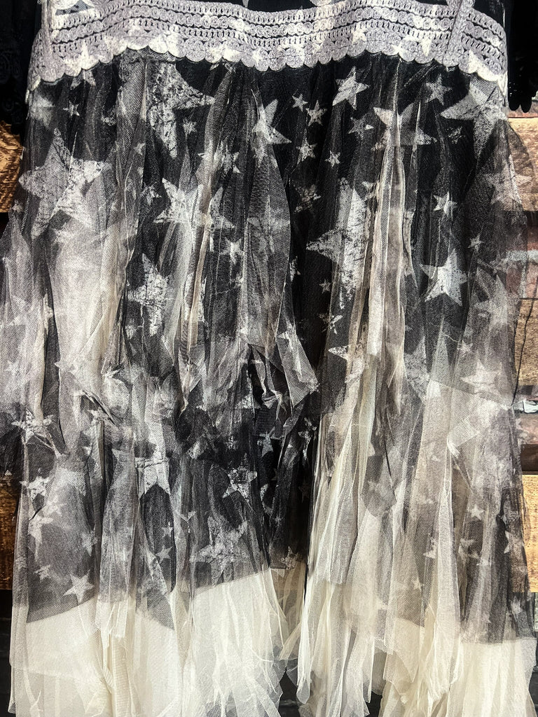 The Sweetest Star Vintage Lace Midi Vest Duster Beige & Black