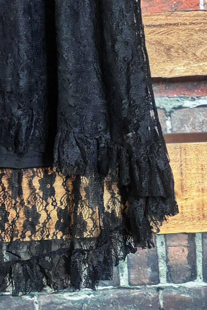 LOVE OF MY LIFE BLACK LACE TUNIC LAYERED