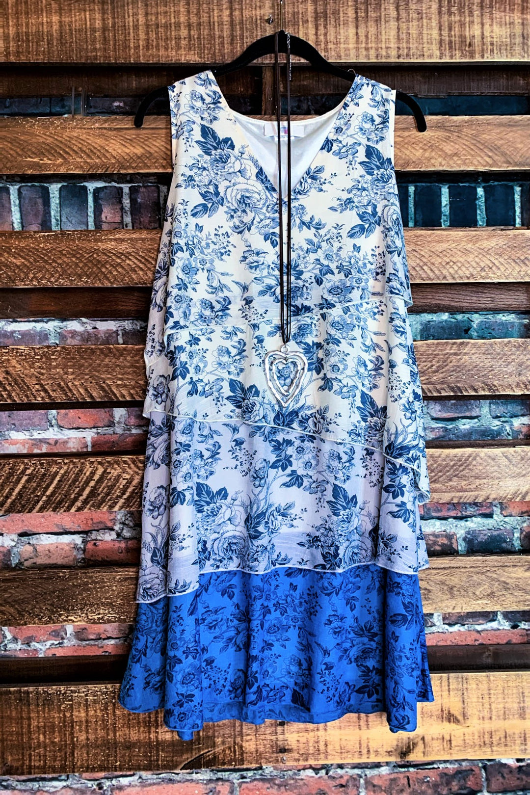 Dress In Beige & Blue 6-10 Size --------Sale