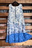 ( Small - 2X) Dress In Beige & Blue--------SALE