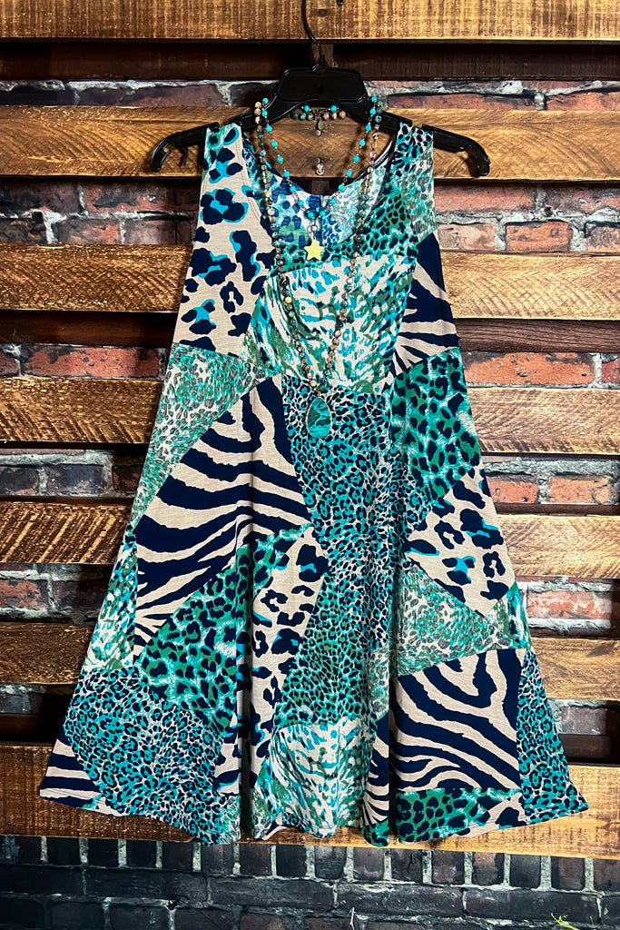 ALL THE BEST MEMORIES ANIMAL PRINT DRESS IN MULTI-COLOR------SALE