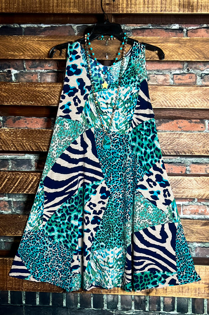 ALL THE BEST MEMORIES ANIMAL PRINT DRESS IN MULTI-COLOR------SALE