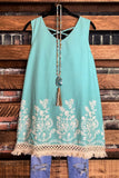 MINT EMBROIDERED TOP------sale