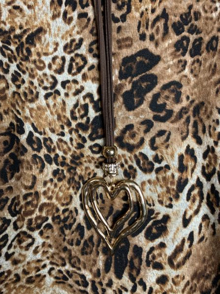 FOR YOUR LOVE ONLY RUFFLE SLEEVE SWEATER TUNIC IN LEOPARD------------sale