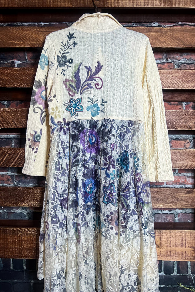 POISON D'AMORE LACE JACKET CARDI IN NATURAL & FLORAL