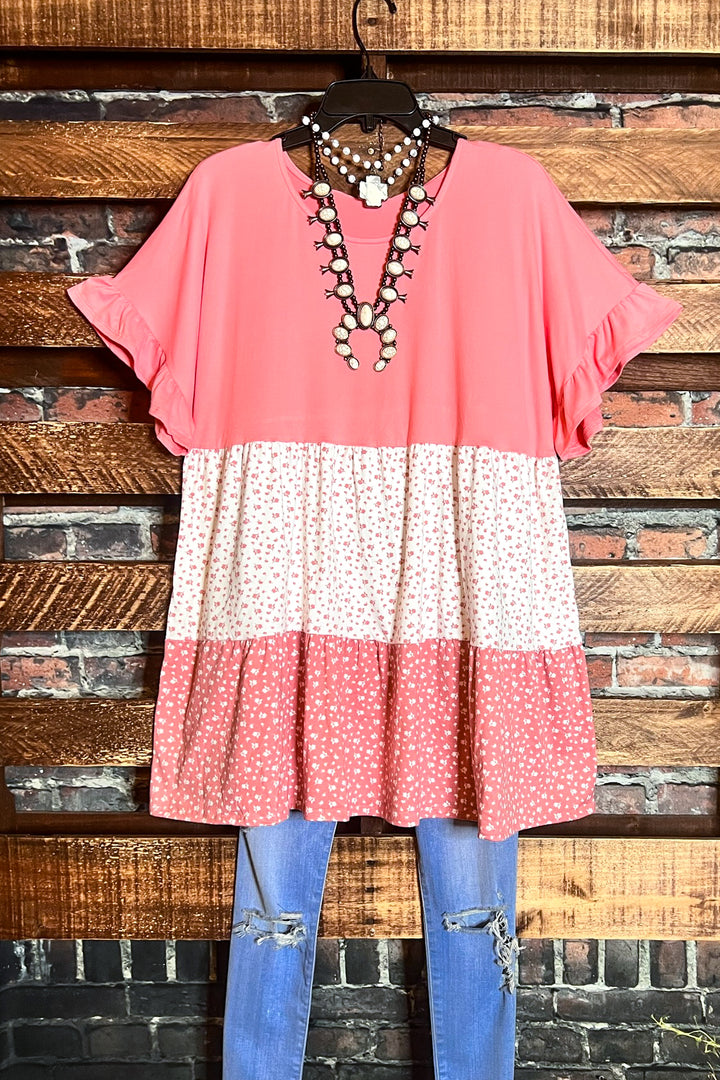 Graceful  Simplicity Floral Coral Babydoll