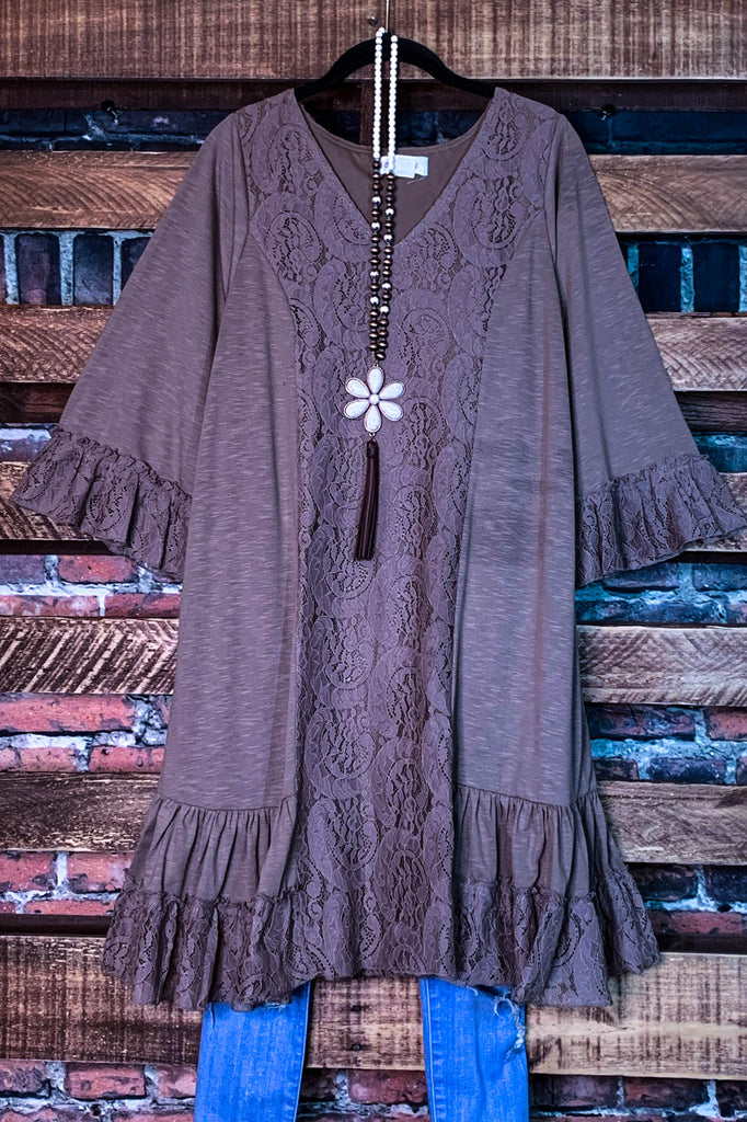 BROWN MOCHA LACE DRESS-----SALE