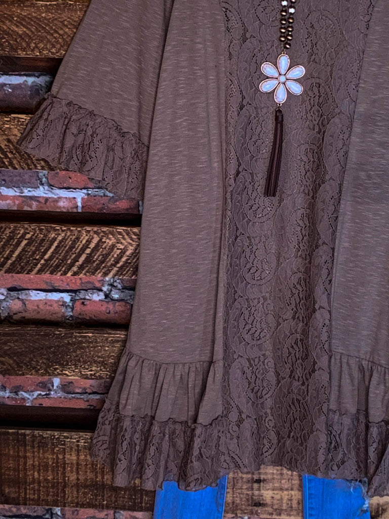 BROWN MOCHA LACE DRESS-----SALE