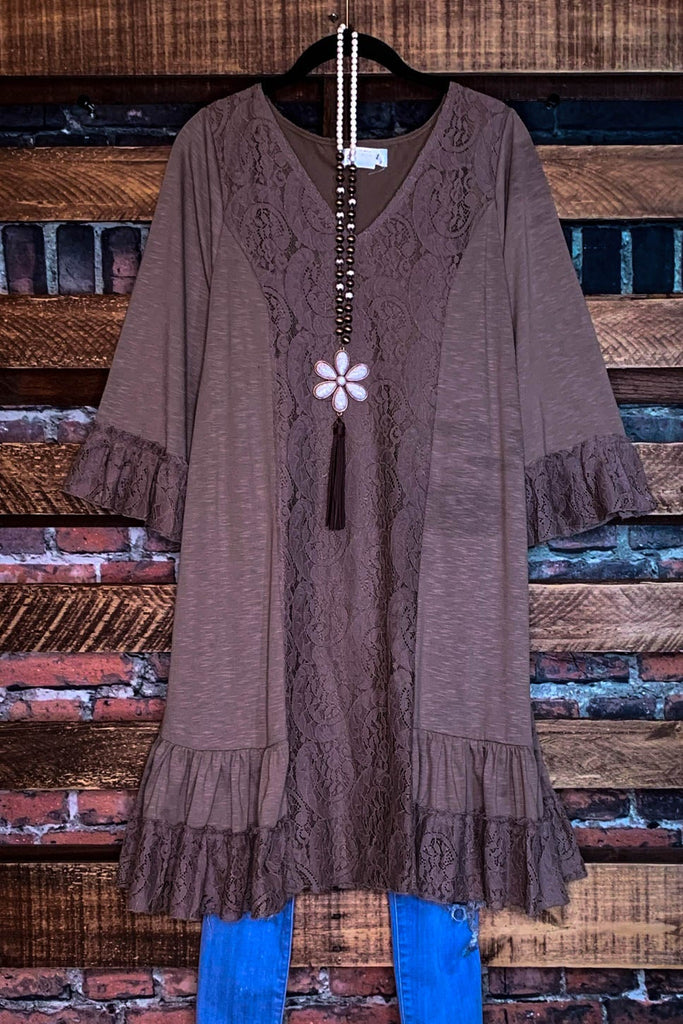 BROWN MOCHA LACE DRESS-----SALE