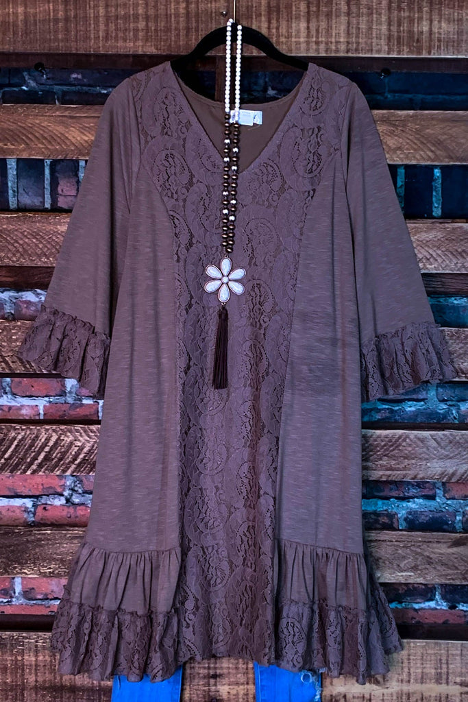 BROWN MOCHA LACE DRESS-----SALE