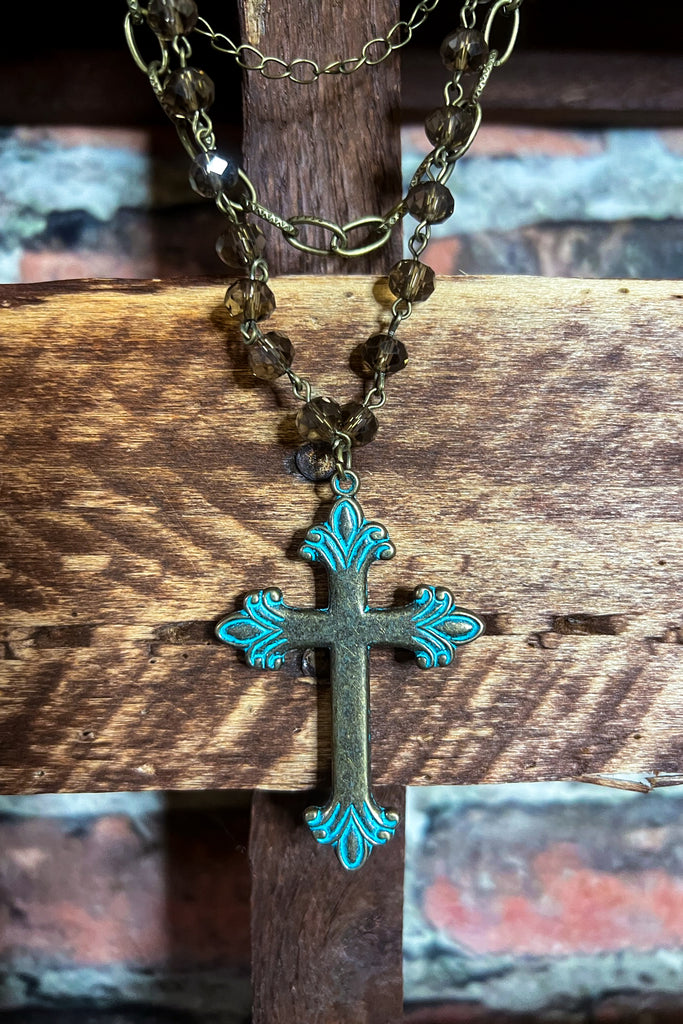 Vintage Victorian Inspired Cross Layered Necklace