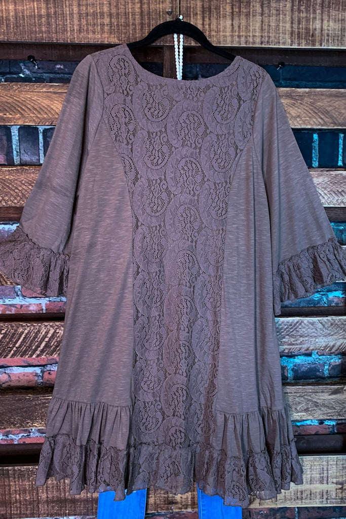 BROWN MOCHA LACE DRESS-----SALE