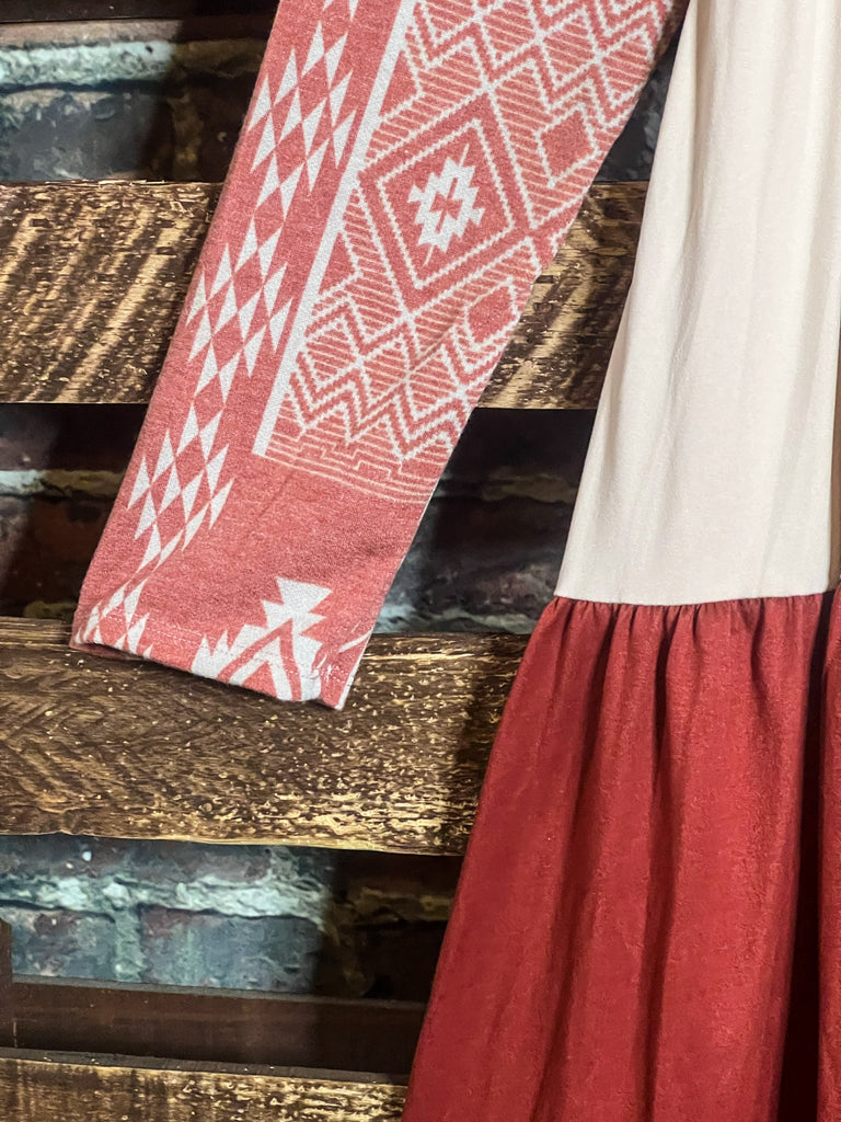 BURGUNDY & MULTI-COLOR DRESS