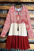 BURGUNDY & MULTI-COLOR DRESS