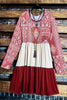 BURGUNDY & MULTI-COLOR DRESS