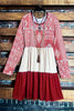 BURGUNDY & MULTI-COLOR DRESS